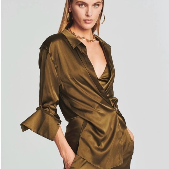 🌸SER.O.YA - FORT GREENE RAINES SILK SHIRT💚 - Picture 4 of 7